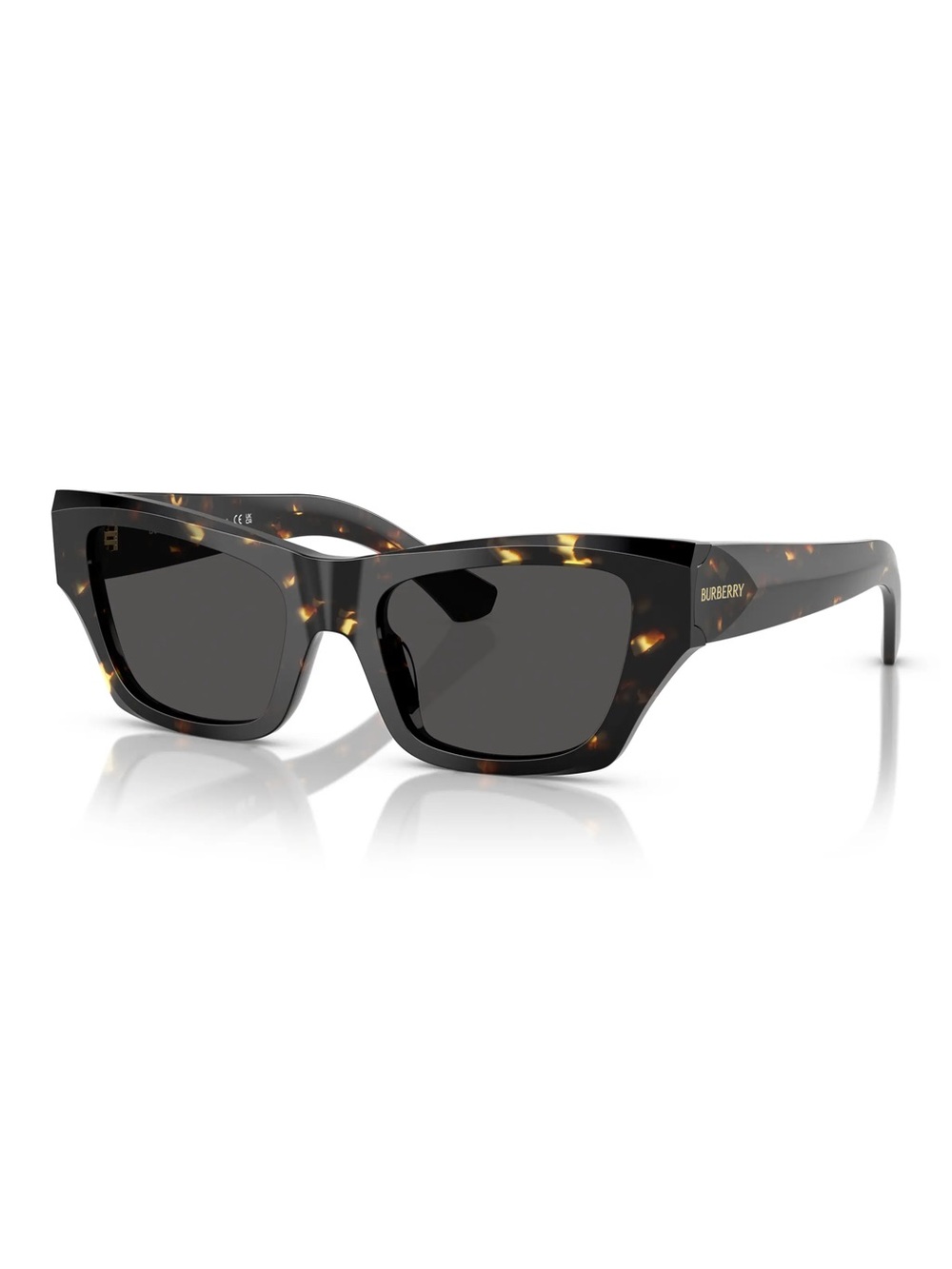 Burberry Black Tortoise Square Cat-Eye Sunglasses
